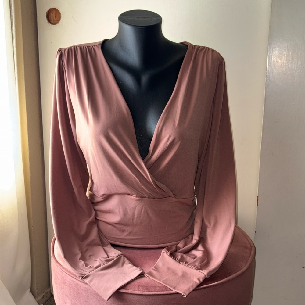 Guess Brown Wrap Blouse